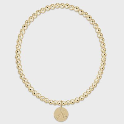 eCOLLEGIATE Classic Gold 3mm Bracelet - Alabama Disc