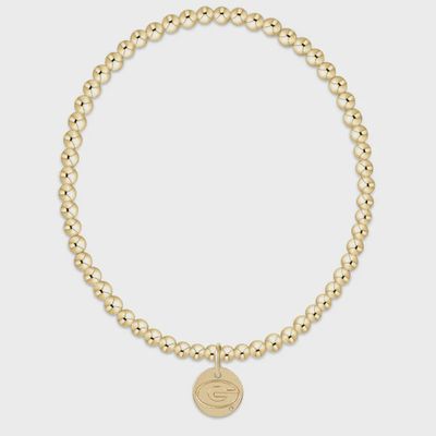 eCOLLEGIATE Classic Gold 3mm Bracelet - UGA Disc