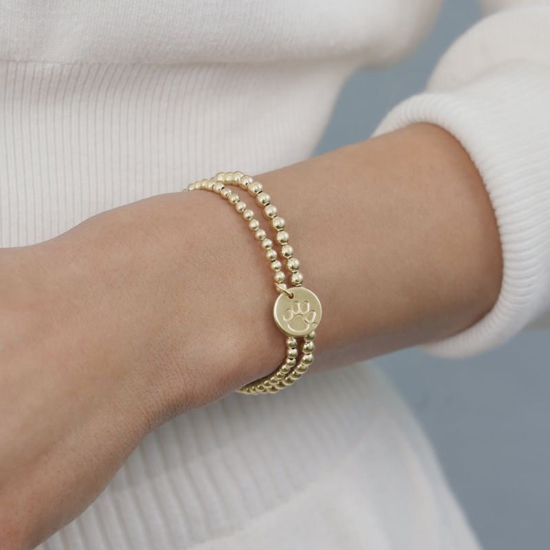eCOLLEGIATE Classic Gold 3mm Bracelet - Clemson Disc