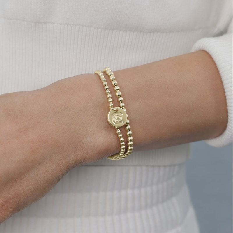 eCOLLEGIATE Classic Gold 3mm Bracelet - South Carolina Disc