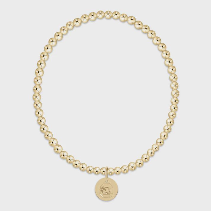 eCOLLEGIATE Classic Gold 3mm Bracelet - South Carolina Disc