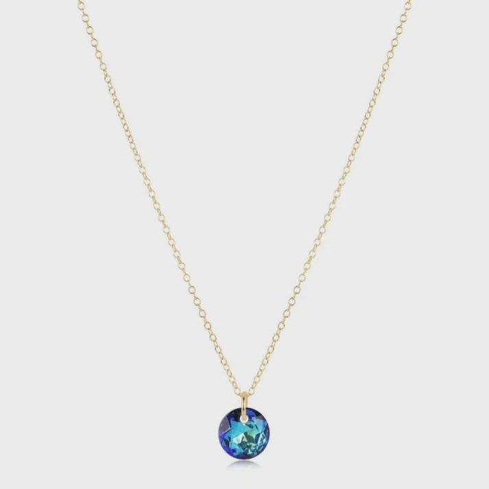 16" Necklace Gold - Reflection Small Charm - 12 December