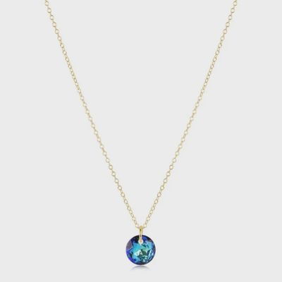16" Necklace Gold - Reflection Small Charm - 12 December
