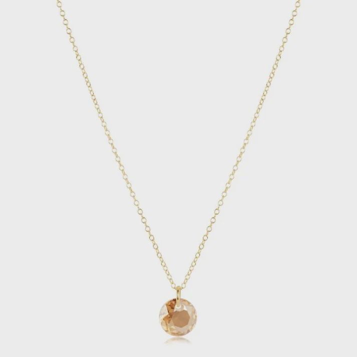 16" Necklace Gold - Reflection Small Charm - 11 November