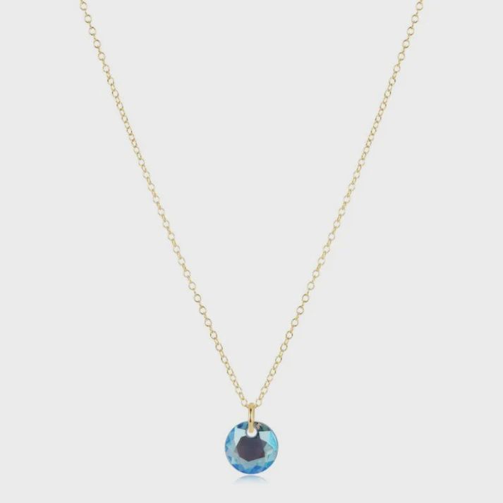16" Necklace Gold - Reflection Small Charm - 03 March