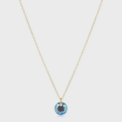 16" Necklace Gold - Reflection Small Charm - 03 March