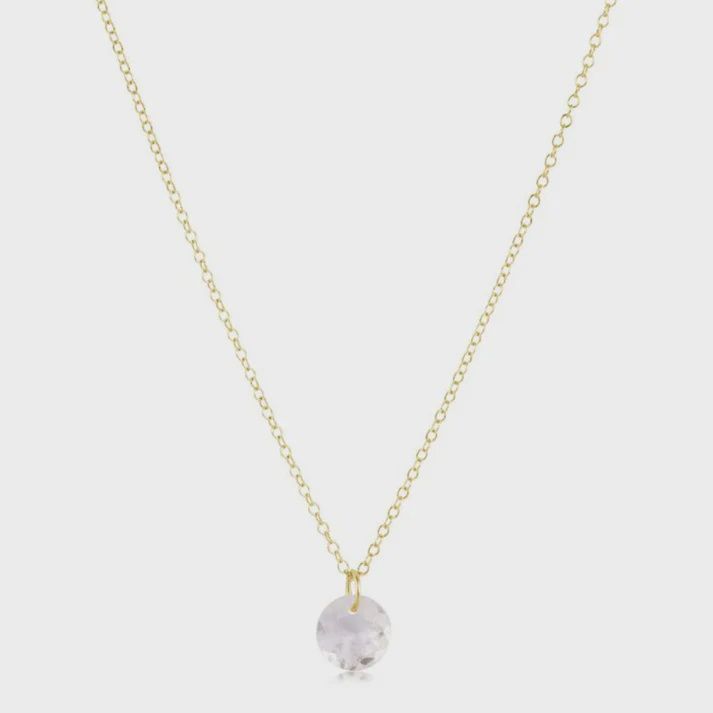 16" Necklace Gold - Reflection Small Charm - 04 April