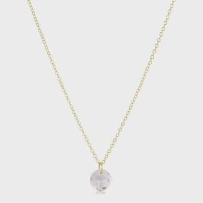 16" Necklace Gold - Reflection Small Charm - 04 April