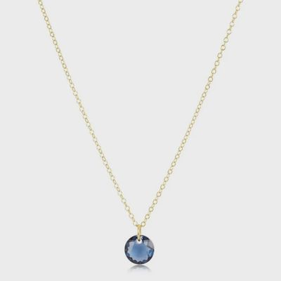 16" Necklace Gold - Reflection Small Charm - 09 September