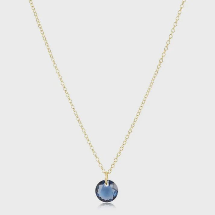 16" Necklace Gold - Reflection Small Charm - 09 September