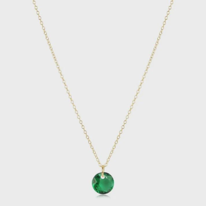 16" Necklace Gold - Reflection Small Charm - 05 May