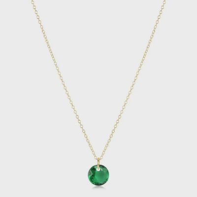 16" Necklace Gold - Reflection Small Charm - 05 May
