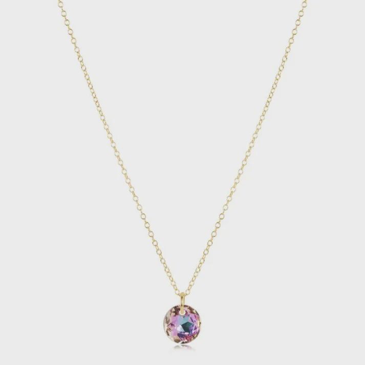 16" Necklace Gold - Reflection Small Charm - 06 June