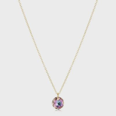 16" Necklace Gold - Reflection Small Charm - 06 June