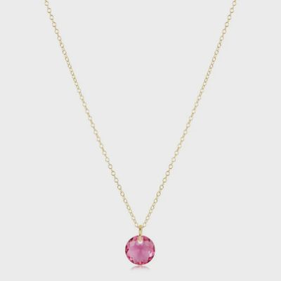 16" Necklace Gold - Reflection Small Charm - 10 October