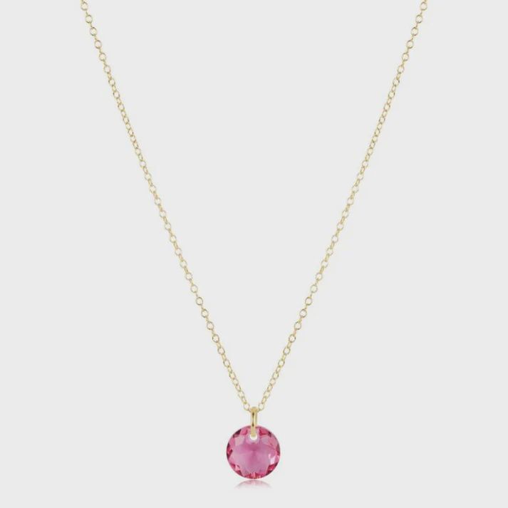 16" Necklace Gold - Reflection Small Charm - 10 October