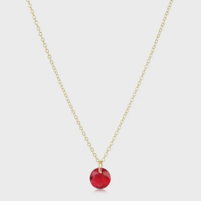 16" Necklace Gold - Reflection Small Charm - 07 July