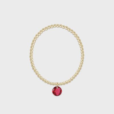 ENEWTON Classic 3mm gold beaded bracelet with Reflection charm, July edition, displayed on white background