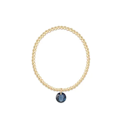 ENEWTON Classic Gold 3mm Stacking Bracelet September Reflection Charm