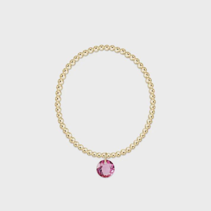 Classic Gold 3mm Bracelet - Reflection Charm - 10 October