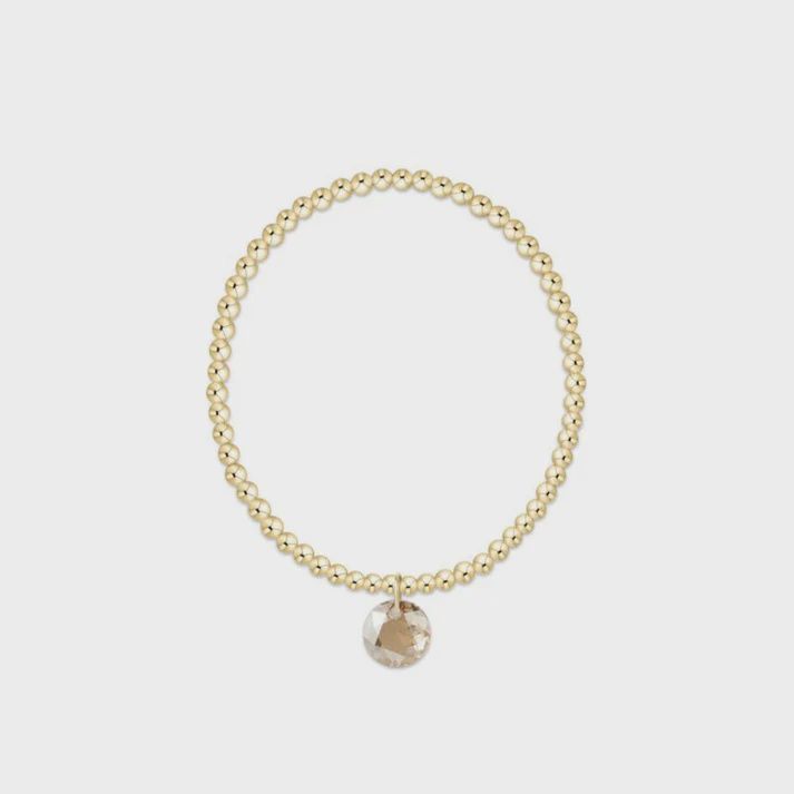 Classic Gold 3mm Bracelet - Reflection Charm - 11 November