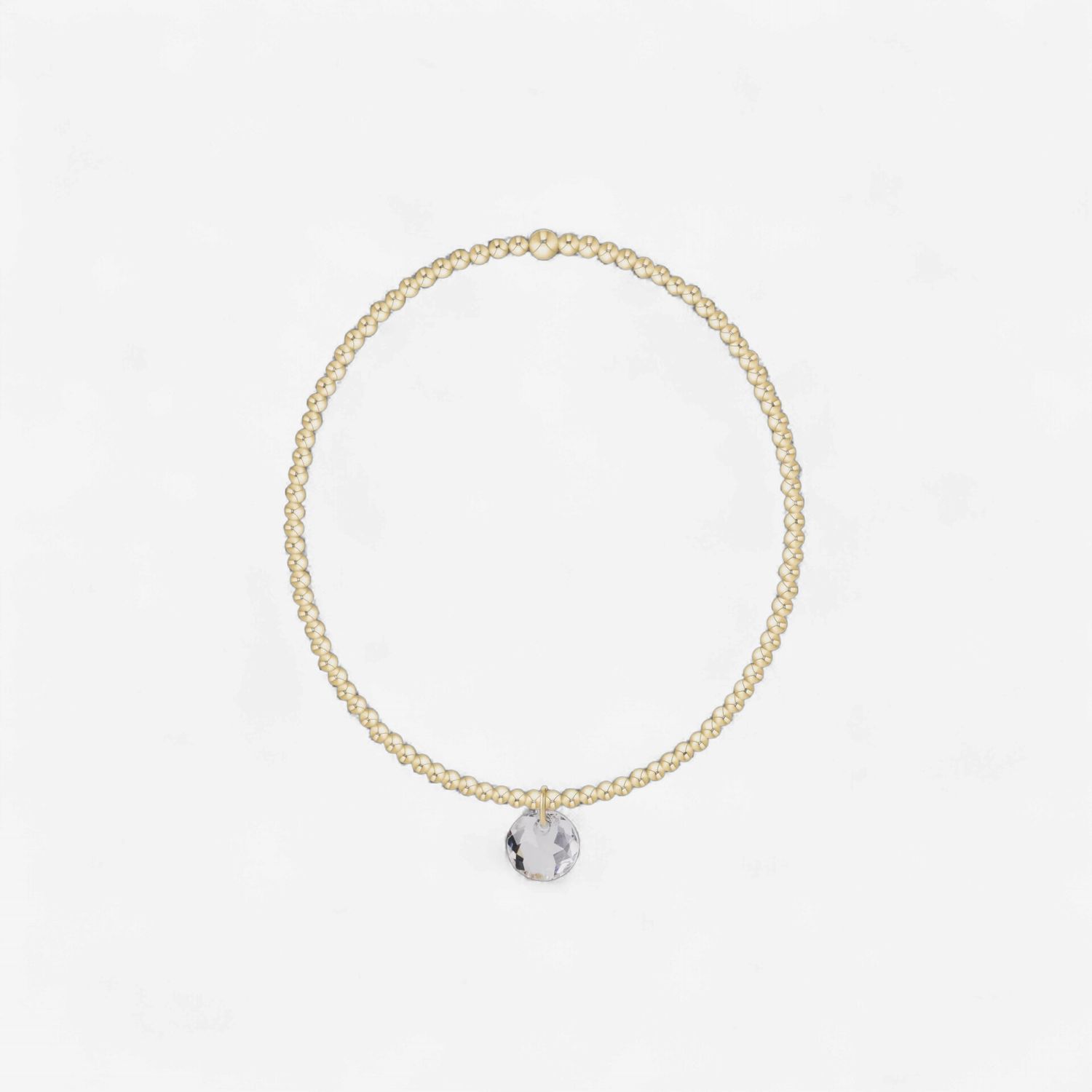 Classic Gold 2mm Bracelet - Reflection Small Charm - 04 April