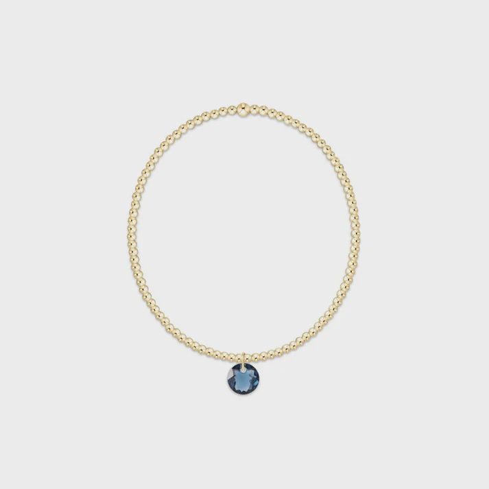 Classic Gold 2mm Bracelet - Reflection Small Charm - 09 September