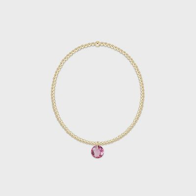ENEWTON Classic Gold 2mm bracelet with Reflection charm and October birthstone on white background