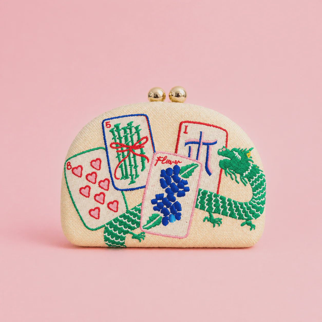 Mahjong Clutch - Embroidered
