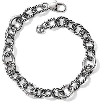 Silver Brighton Sedona link charm bracelet with five openable links displayed against a white background