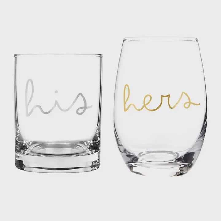 Stemless Wine Glassware Set - His/Hers