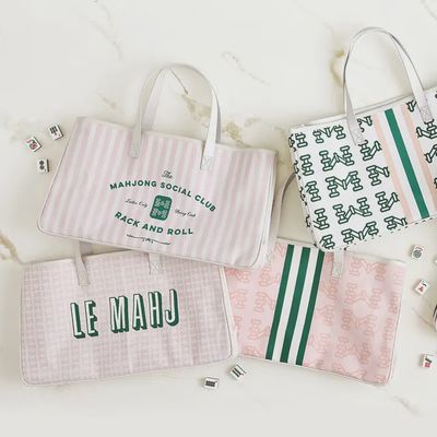 Santa Barbara Design Studio Mahjong Canvas Tote Bag, Mahj Pink