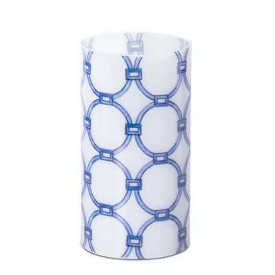 Clear glass cylinder candle slip cover, 7.75 inches tall, shown against a neutral background in studio lighting