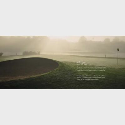 Solo Golf: Meditative &amp; Practical Guide by Hachette displayed in a lifestyle setting with golf course elements