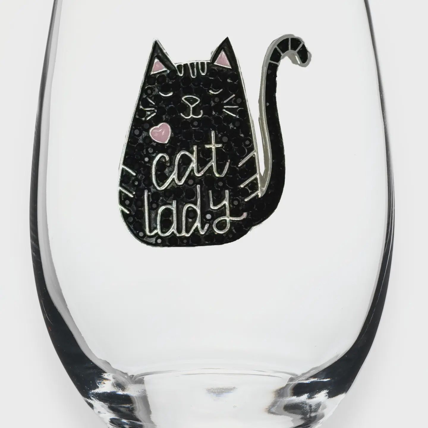Cat Lady Stemless Wine Glass