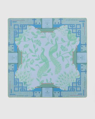 Oh My Mahjong Isla Neoprene Mat – Peacock Design, Tube Storage