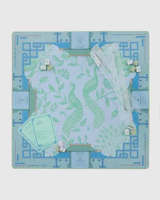 Oh My Mahjong Isla Neoprene Mat – Peacock Design, Tube Storage