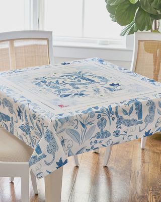 Oh My Mahjong Blue Amazon Instructional Tablecloth 56x56