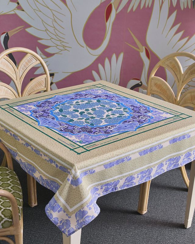 Oh My Mahjong Flora Botanical Tablecloth 56x56 Polyester