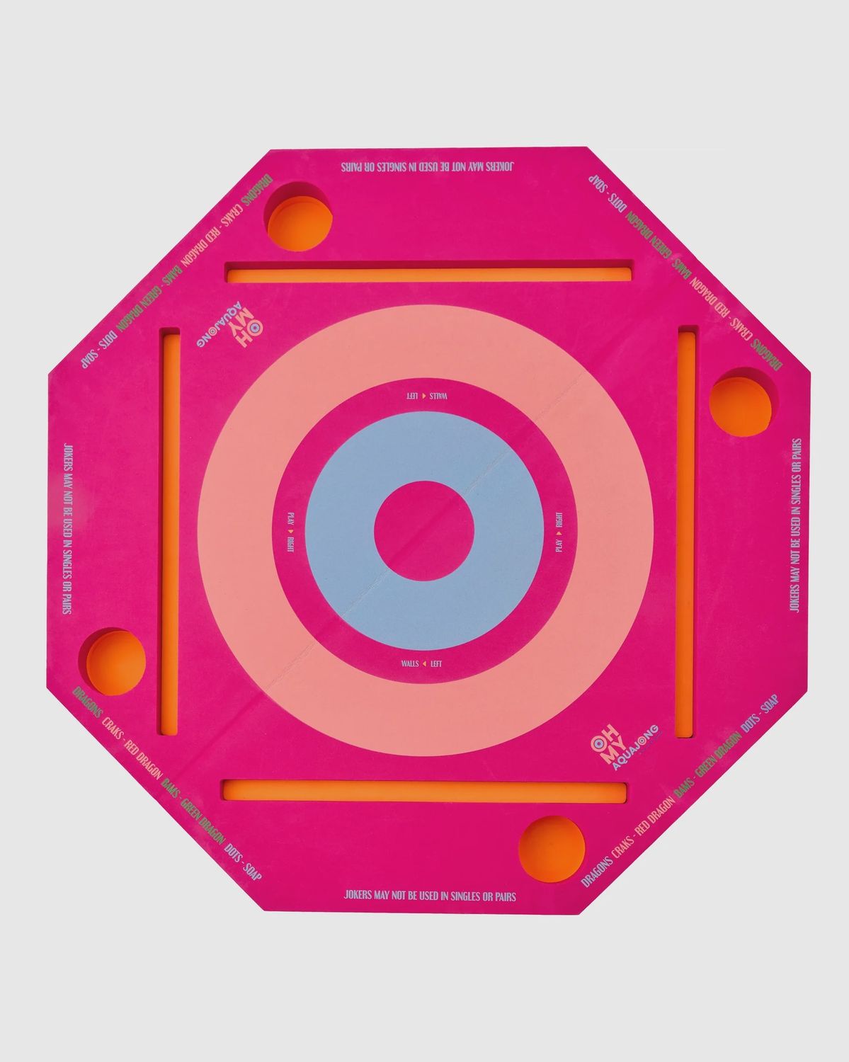 Oh My Mahjong Aqua Jong Floating Pool Mat – Pink, 33x33"