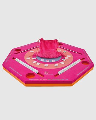Oh My Mahjong Aqua Jong Floating Pool Mat – Pink, 33x33"