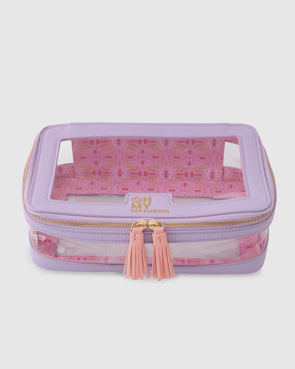 Oh My Mahjong Tile Storage Bag with Label Window, Zippered, Colour: Lavender