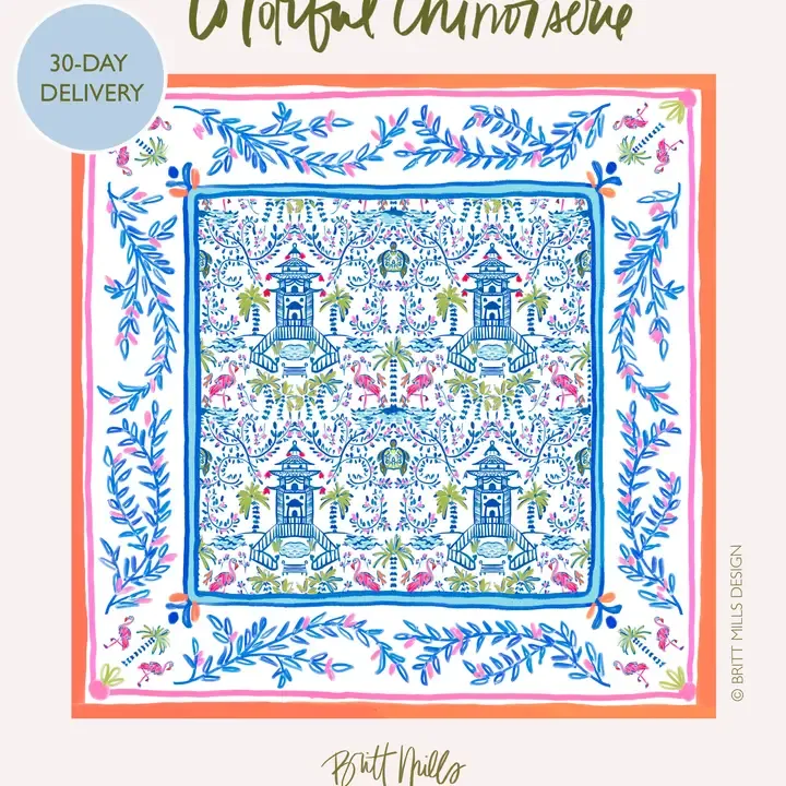 " Waterproof Suede Surface, Colour: Colorful Chinoiserie