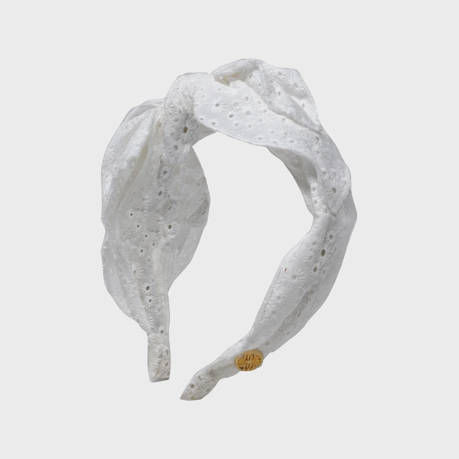 Lilly Pulitzer Side Bow Knotted Eyelet Headband, Resort White