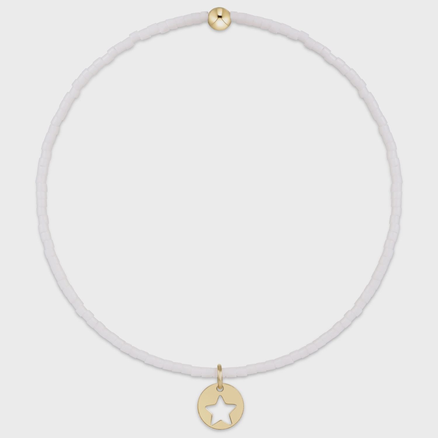 Hope Classic Bracelet - White - Star Small Gold Disc