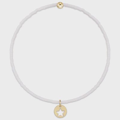 ENEWTON Hope Classic Bracelet in white with star charm and 14kt gold disc on isolated background