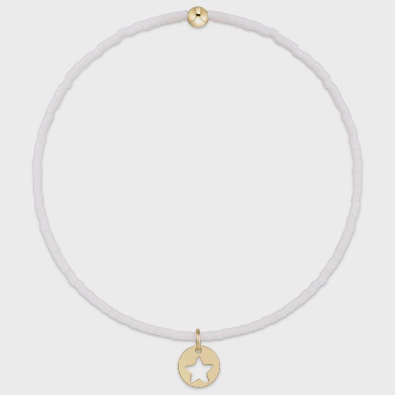 Hope Classic Bracelet - White - Star Small Gold Disc
