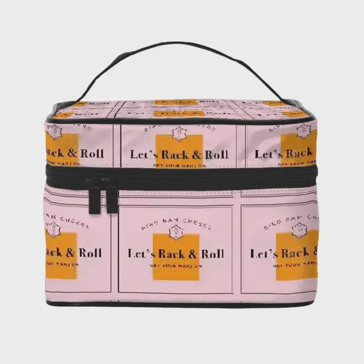 Champagne &amp; Mahj Collection Mahjong Tile Storage Bag Tote, Description: Let's Rack and Roll