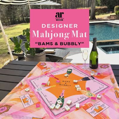 Bams &amp; Bubbly Mahjong Mat | the Champagne &amp; Mahj Travel Size