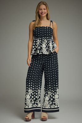 Polka Dot Self-tie Sleeveless Set
